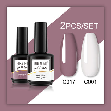ROSALIND Gel Nail Polish 2Pcs/Set For Manicure Nails Art UV Gel Need Base Top Coat Vernis Semi permanent Nail Polish 15ML